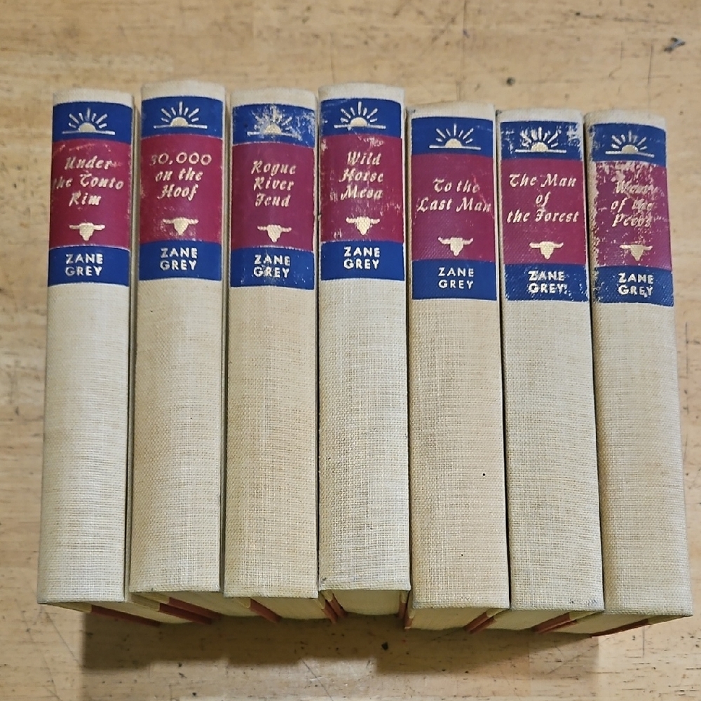 Zane Grey 1940's - 1950's Collection Of 9 Books.